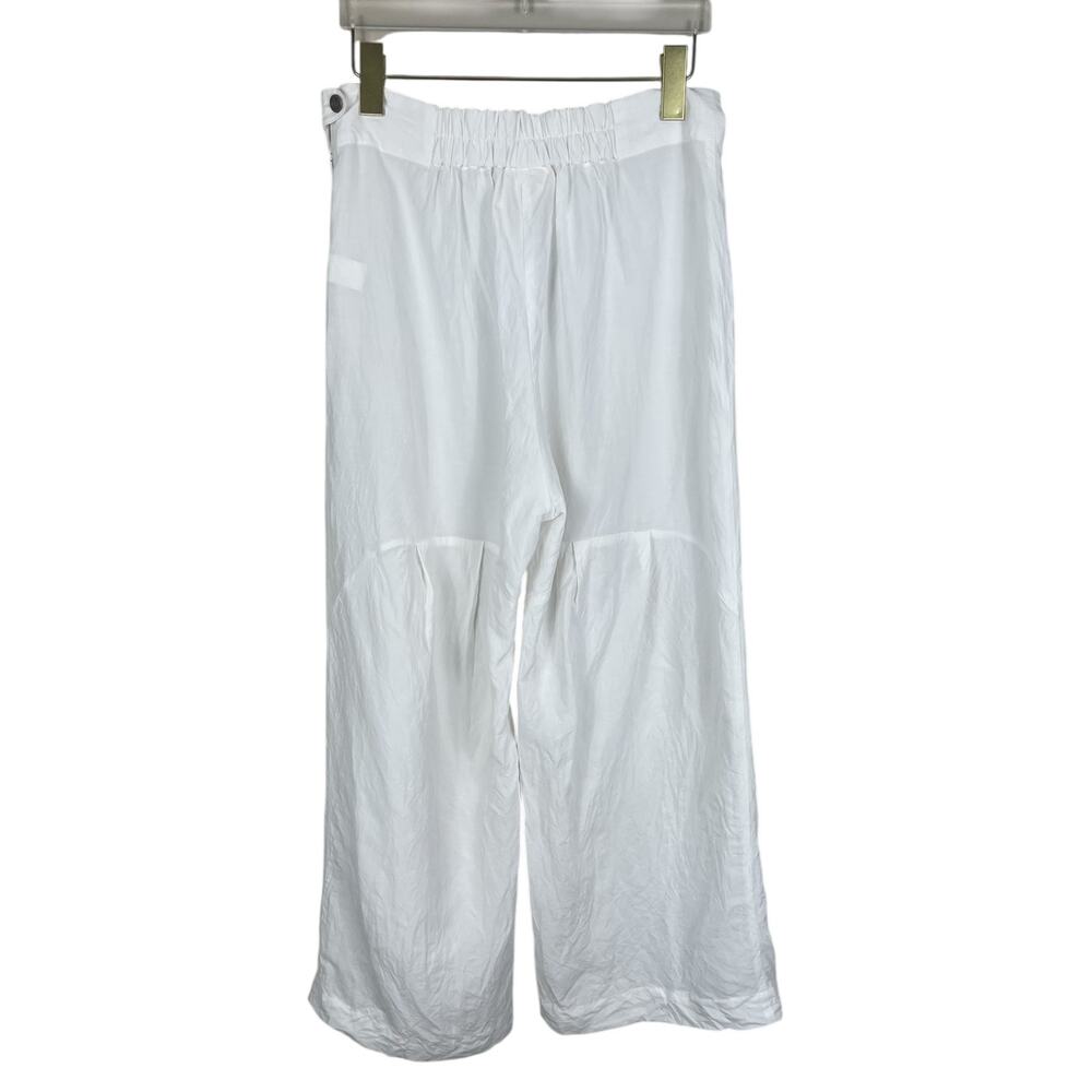 Shosh New York Structured Linen Cropped Wide Leg Pants Minimalist White Sz 2 Med - Picture 2 of 11